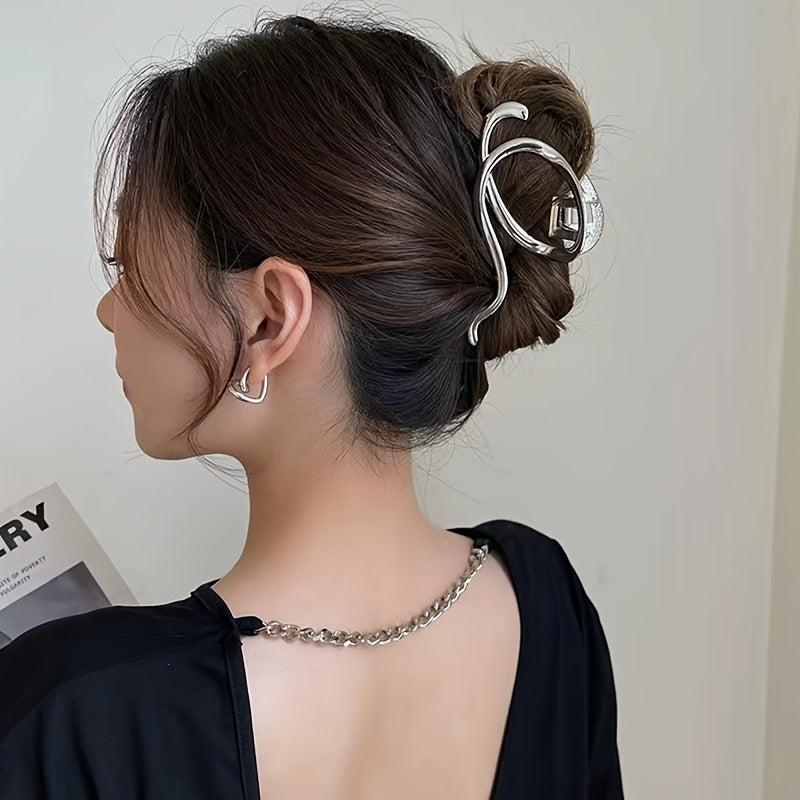 Alphabet Claw Clip Metal Curve Letter Hair Clip For Women Girls
