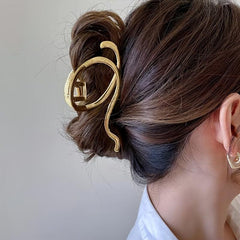 Alphabet Claw Clip Metal Curve Letter Hair Clip For Women Girls