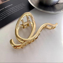 Alphabet Claw Clip Metal Curve Letter Hair Clip For Women Girls
