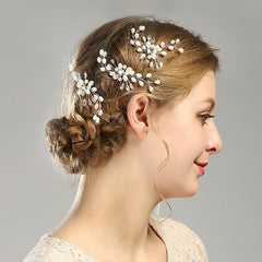 2pcs Pearl Crystal Hairpin Bridal Wedding Party Favor Decorations
