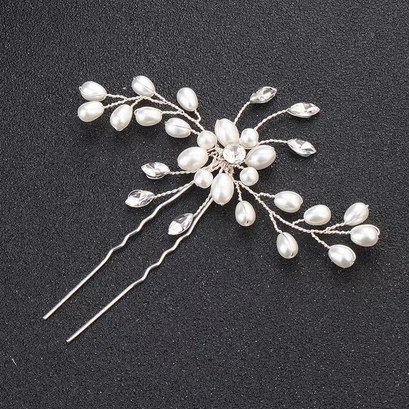 2pcs Pearl Crystal Hairpin Bridal Wedding Party Favor Decorations