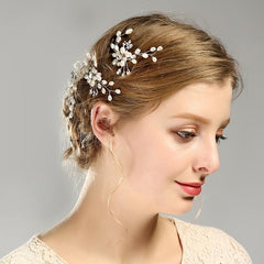 2pcs Pearl Crystal Hairpin Bridal Wedding Party Favor Decorations