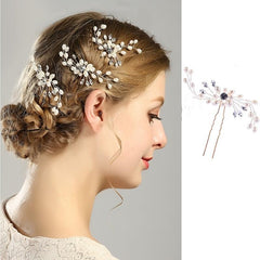 2pcs Pearl Crystal Hairpin Bridal Wedding Party Favor Decorations