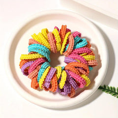 50pcs Baby Girls Ruffled Hair Tie Candy Hair Rope Ponytail Holder