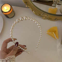 Faux Pearl Decor Headband Retro Style Hair Accessory Lady Women Girls