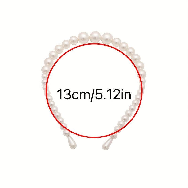 Faux Pearl Decor Headband Retro Style Hair Accessory Lady Women Girls