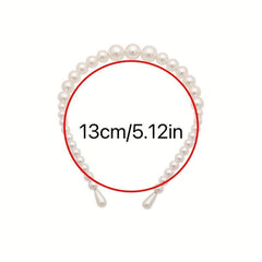 Faux Pearl Decor Headband Retro Style Hair Accessory Lady Women Girls