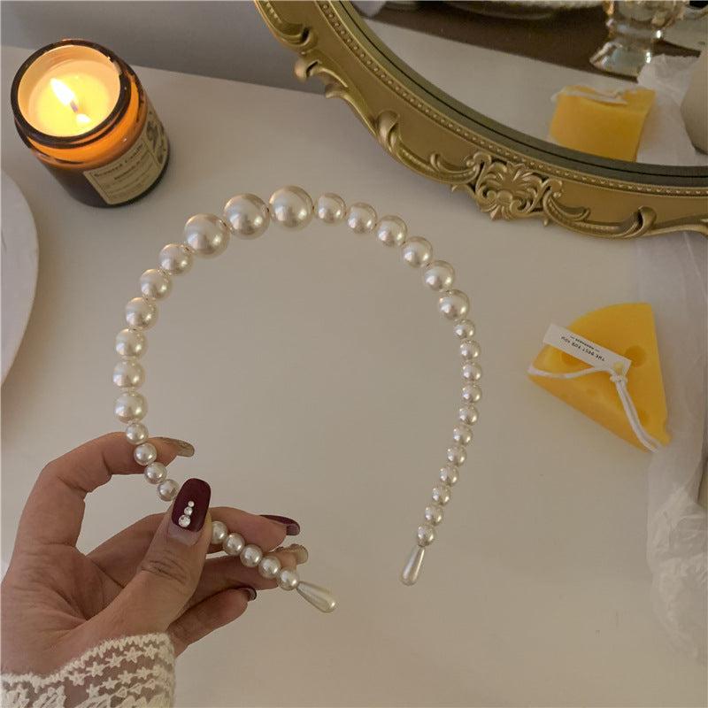 Faux Pearl Decor Headband Retro Style Hair Accessory Lady Women Girls