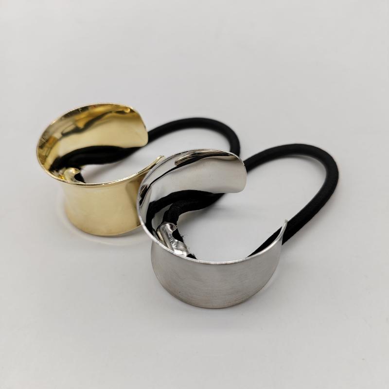 2PCS Metal Hair Tie Elastic Retro Style Hair Bands Women's Headdress