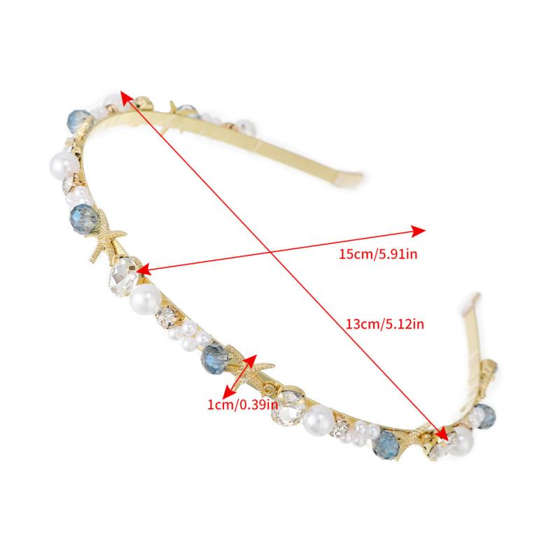Faux Pearl Shell Star Headband Crystal Hair Hoop Hair Accessories