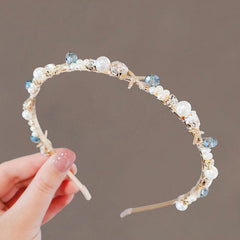 Faux Pearl Shell Star Headband Crystal Hair Hoop Hair Accessories