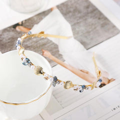 Faux Pearl Shell Star Headband Crystal Hair Hoop Hair Accessories