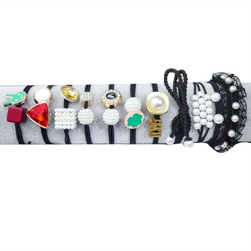 11pcs Rhinestone Pearl Hair Ties Ponytail Holder Accessories