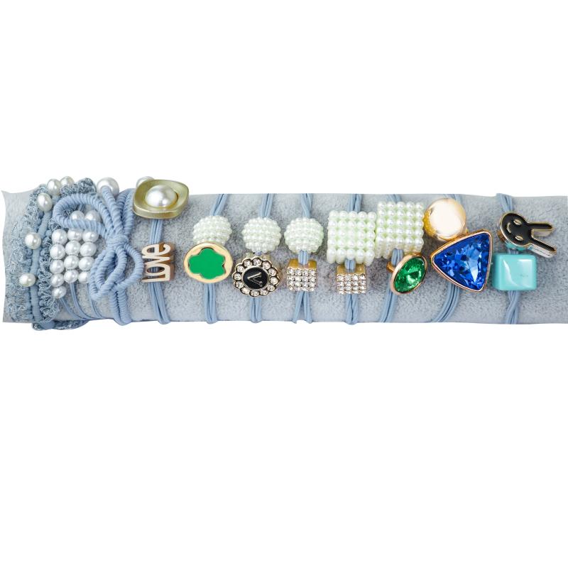 11pcs Rhinestone Pearl Hair Ties Ponytail Holder Accessories
