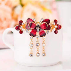 Butterfly Rhinestone Hair Clip Enamel Painted Hair Accessories