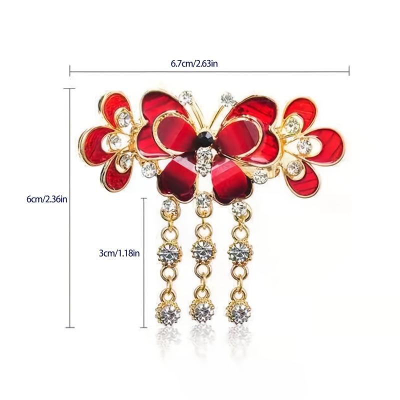 Butterfly Rhinestone Hair Clip Enamel Painted Hair Accessories