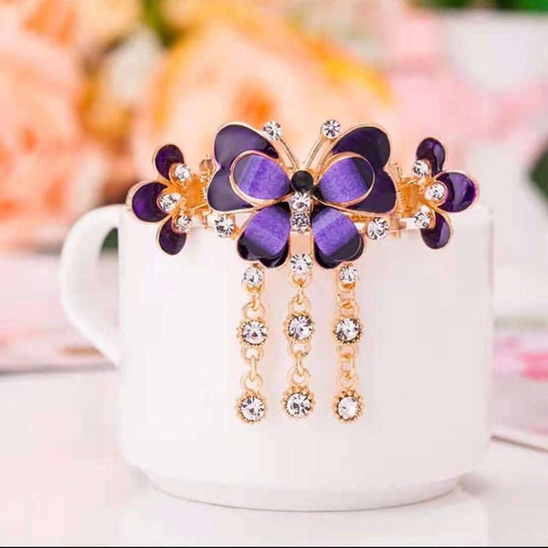 Butterfly Rhinestone Hair Clip Enamel Painted Hair Accessories