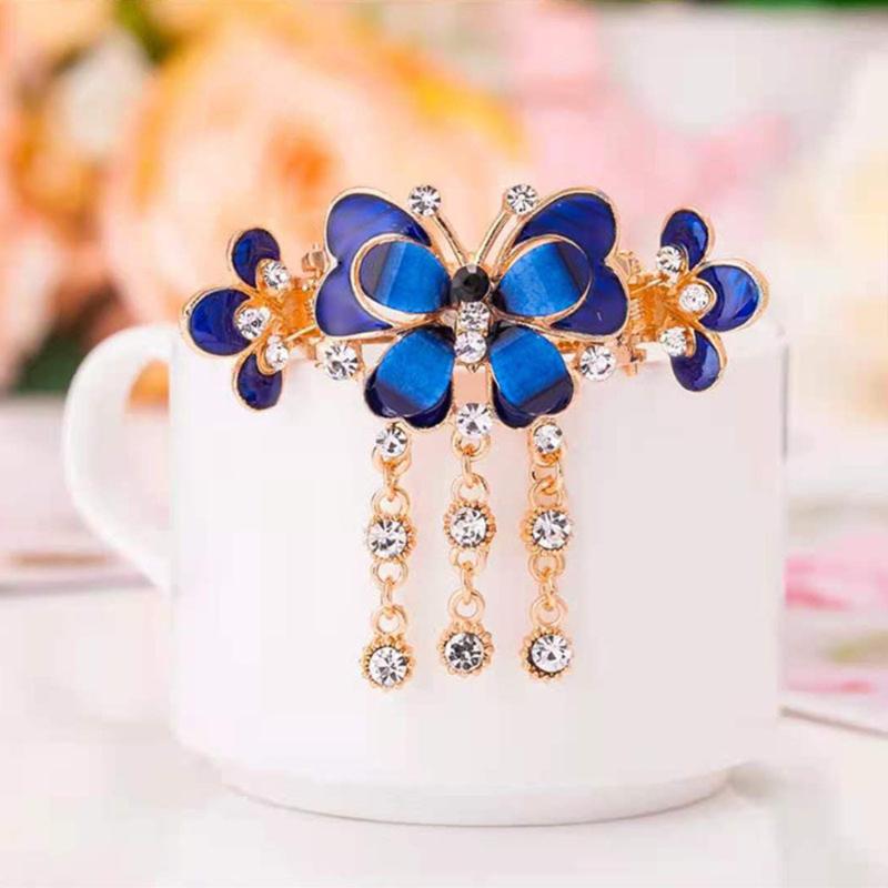 Butterfly Rhinestone Hair Clip Enamel Painted Hair Accessories