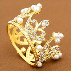 Bridal Crown Faux Pearl Princess Crystal Party Hair Accessory
