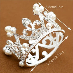 Bridal Crown Faux Pearl Princess Crystal Party Hair Accessory
