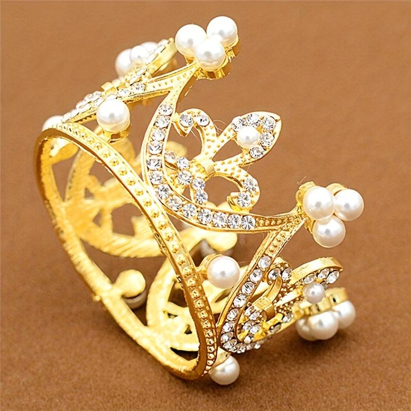Bridal Crown Faux Pearl Princess Crystal Party Hair Accessory