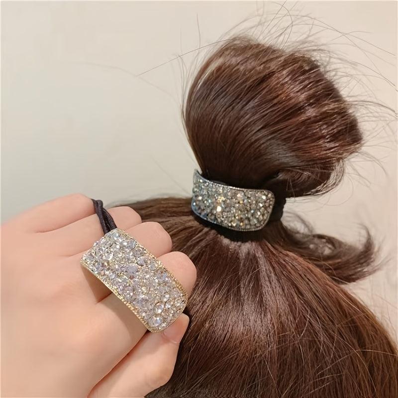 Rhinestone Glitter Ponytail Holder Hair Rope Elastic Hair Tie Band