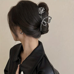 Vintage Metal Rose Hair Claw Flower Shark Claw Back Head Ponytail Holder