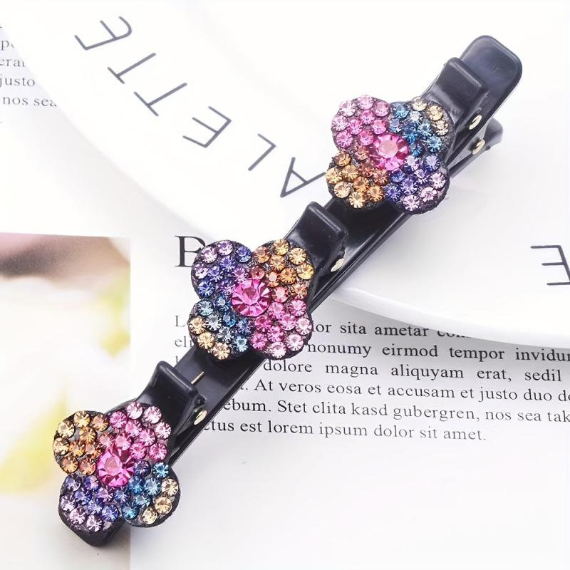 4 Leaf Clover Duckbill Clip Rhinestone Hair Clip for Women