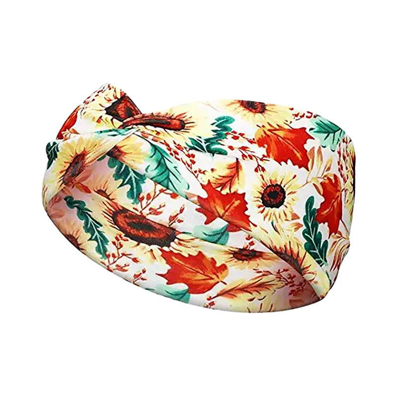 Thanksgiving Pumpkin Twisted Hair Band Maple Leaf Headband