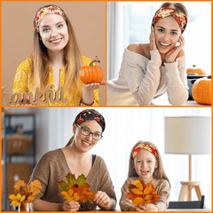 Thanksgiving Pumpkin Twisted Hair Band Maple Leaf Headband