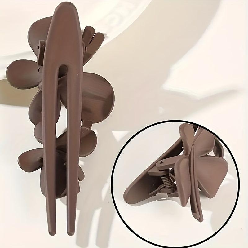 2pcs Matte Hair Claw for Women Back Head Updo Hair Clip