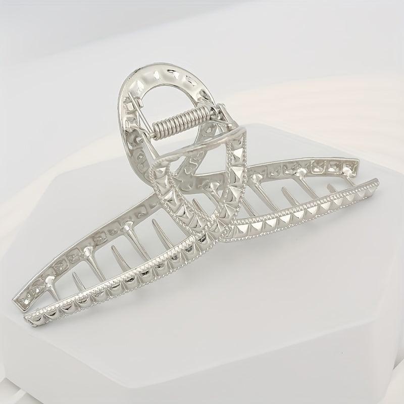 Women's Rhinestone Hair Claw - Metal Ponytail Clip