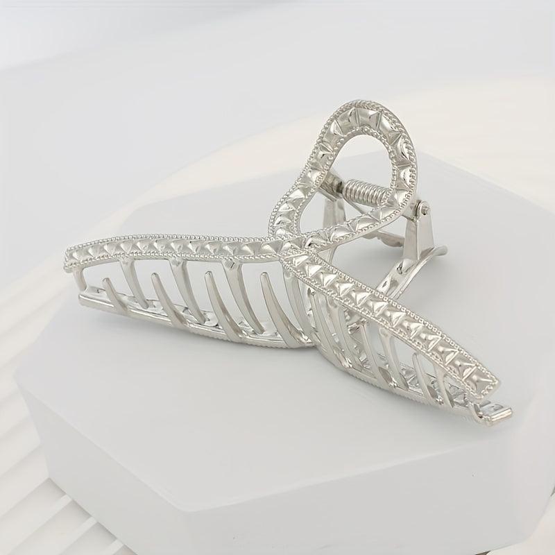 Women's Rhinestone Hair Claw - Metal Ponytail Clip