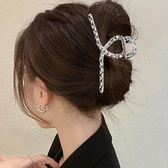 Women's Rhinestone Hair Claw - Metal Ponytail Clip
