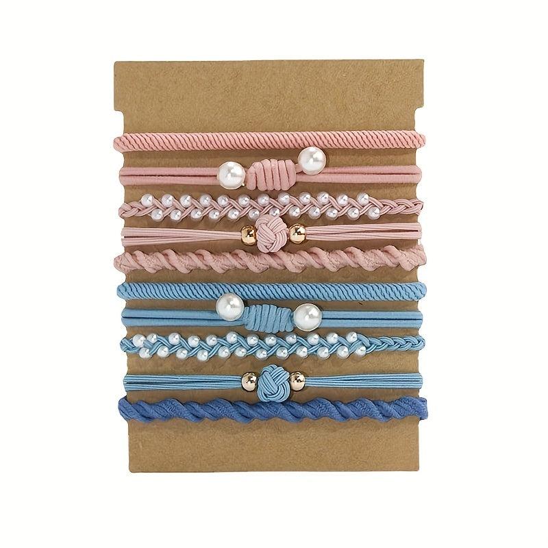 20pcs Pearl Boho Hair Ties, Elastic Ponytail Holder Hair Rope Accesso