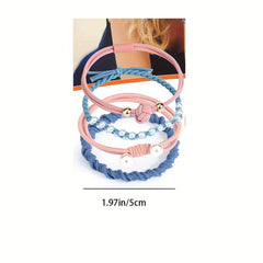 20pcs Pearl Boho Hair Ties, Elastic Ponytail Holder Hair Rope Accesso