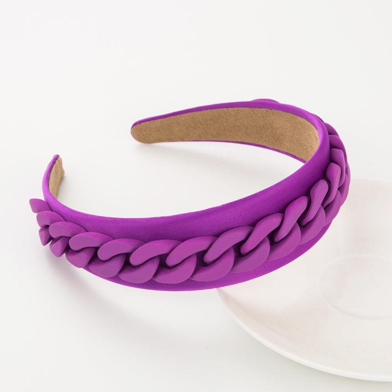 Hair Band Chain Decor Macaroon Hairband Headpiece Women Head Band