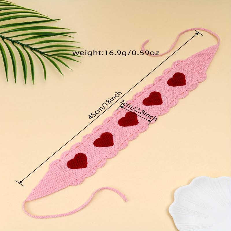 Heart Shape Pattern Knitting Headband Hair Scarf Women Hair Accessories