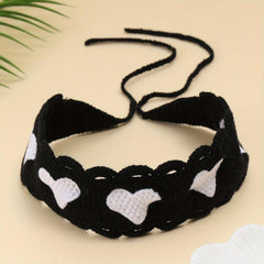 Heart Shape Pattern Knitting Headband Hair Scarf Women Hair Accessories