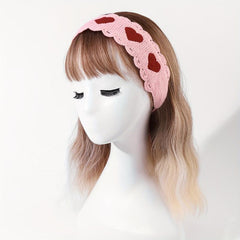 Heart Shape Pattern Knitting Headband Hair Scarf Women Hair Accessories