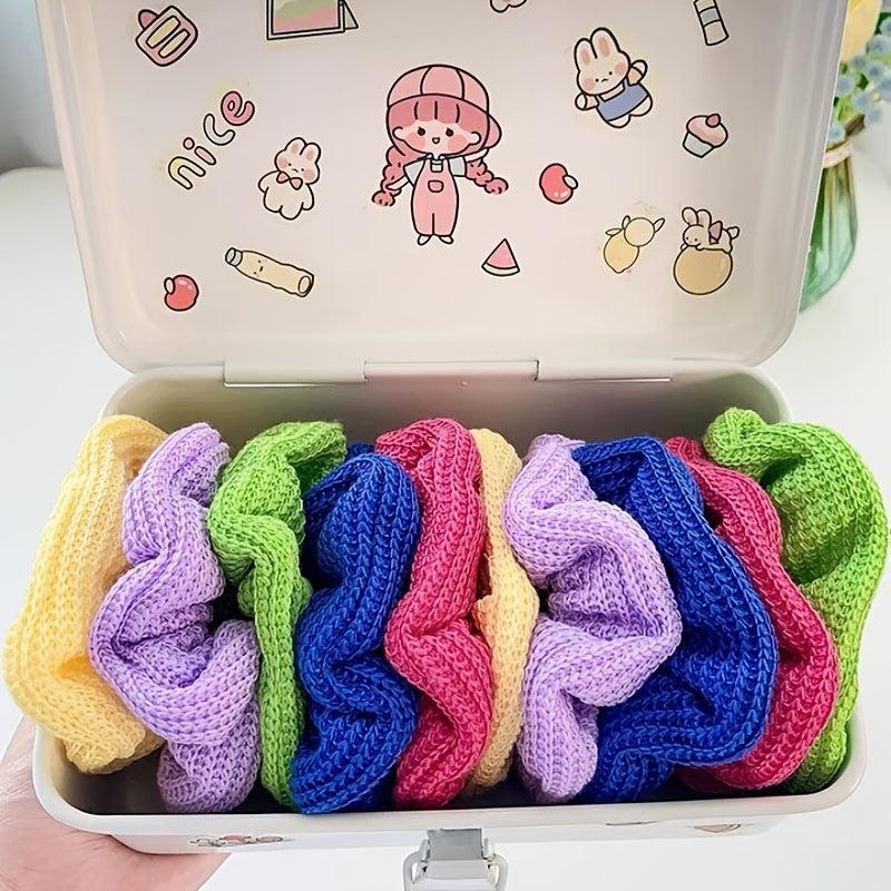 Knit Scrunchies Candy Hair Ties Elastic Ponytail Holders