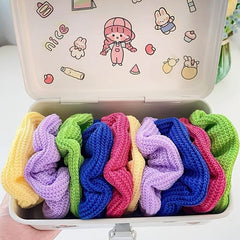 Knit Scrunchies Candy Hair Ties Elastic Ponytail Holders