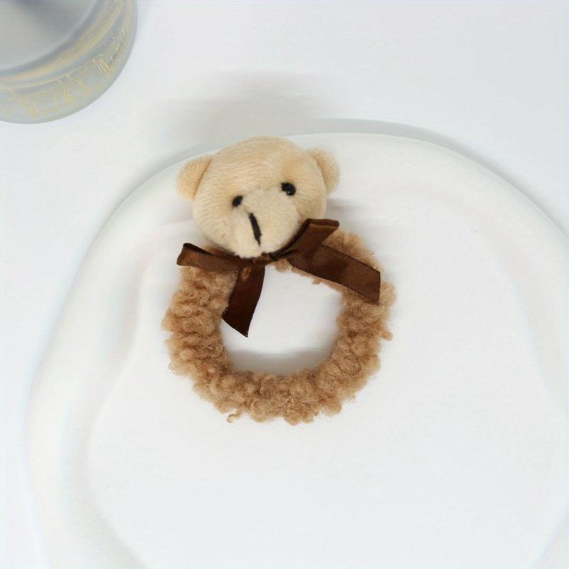 Rabbit Bear Plush Hair Scrunchies for Women Girls Hair Tie