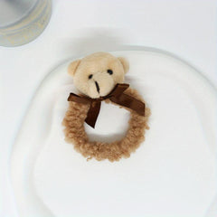 Rabbit Bear Plush Hair Scrunchies for Women Girls Hair Tie