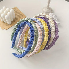 Satin Ruched Hairband Thin Headband Hair Accessories