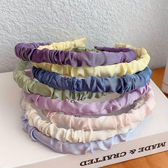 Satin Ruched Hairband Thin Headband Hair Accessories