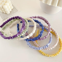 Satin Ruched Hairband Thin Headband Hair Accessories