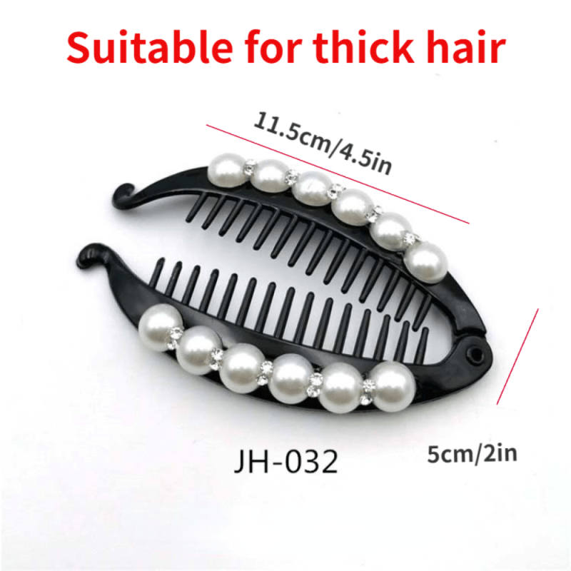 Pearl Hair Clip Banana Clip Ponytail Holder Acrylic Hairclip