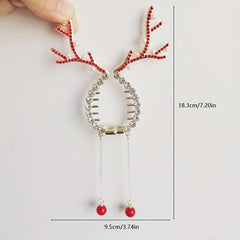 Christmas Reindeer Hair Claw Clip Tassel Non Slip