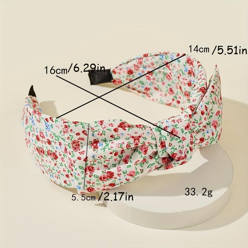 Floral Print Headband Wide Brimmed Head Hoop For Women